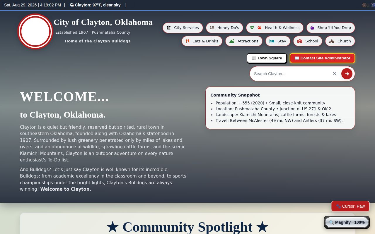 Clayton Police contact source for Pushmataha County booking-record requests